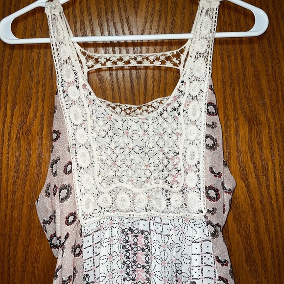 Women's Medium M Maurice’s Maxi Dress Sleeveless Long Flowy Patterned Tie Front - Picture 4 of 6